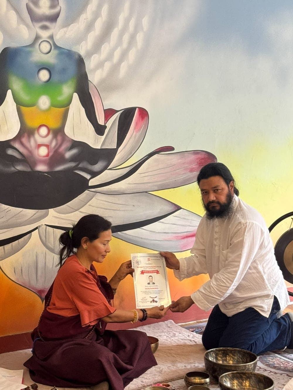 Sound healing certification awarded to Babita Gurung