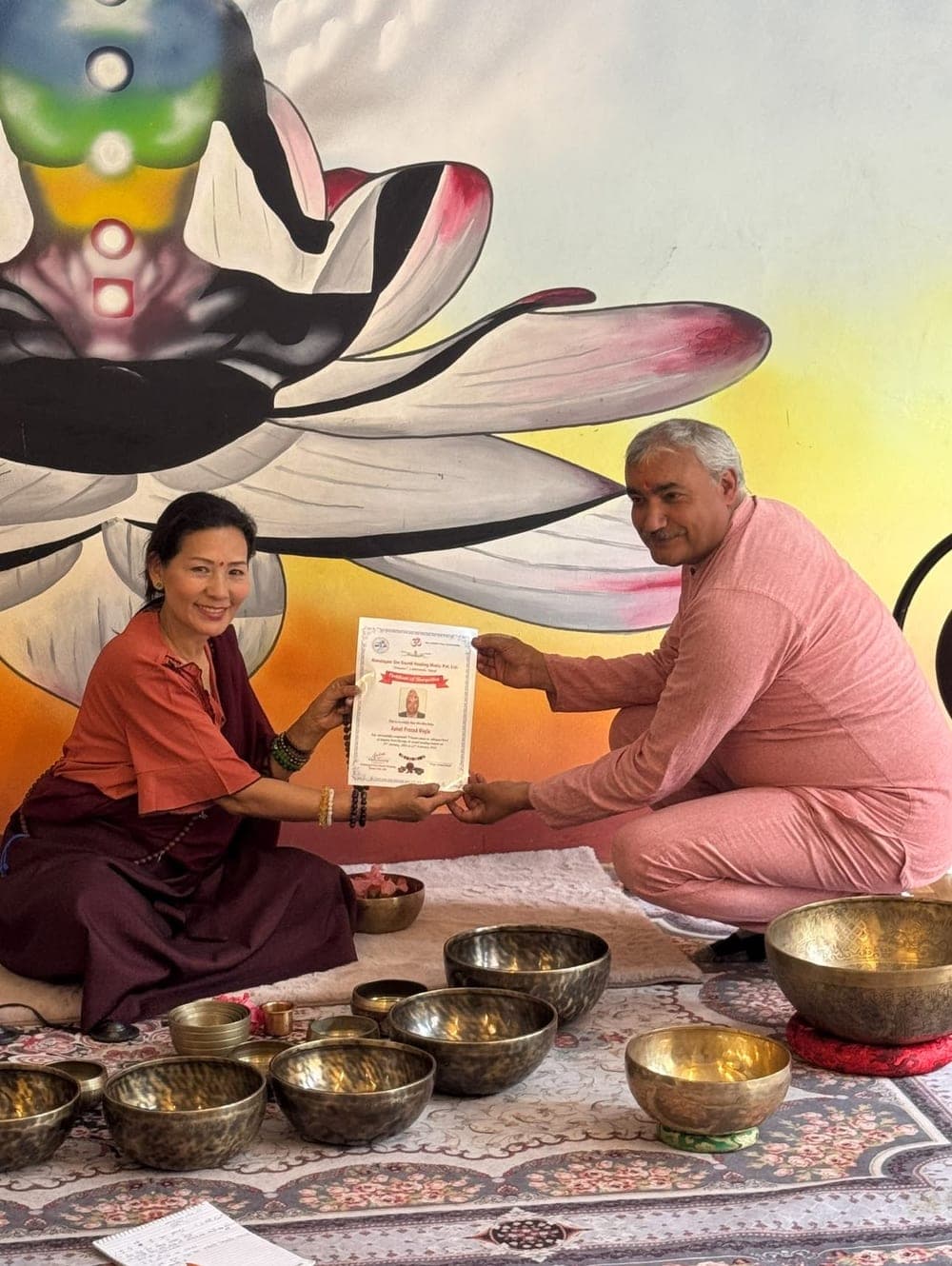 Sound healing certification awarded to Babita Gurung