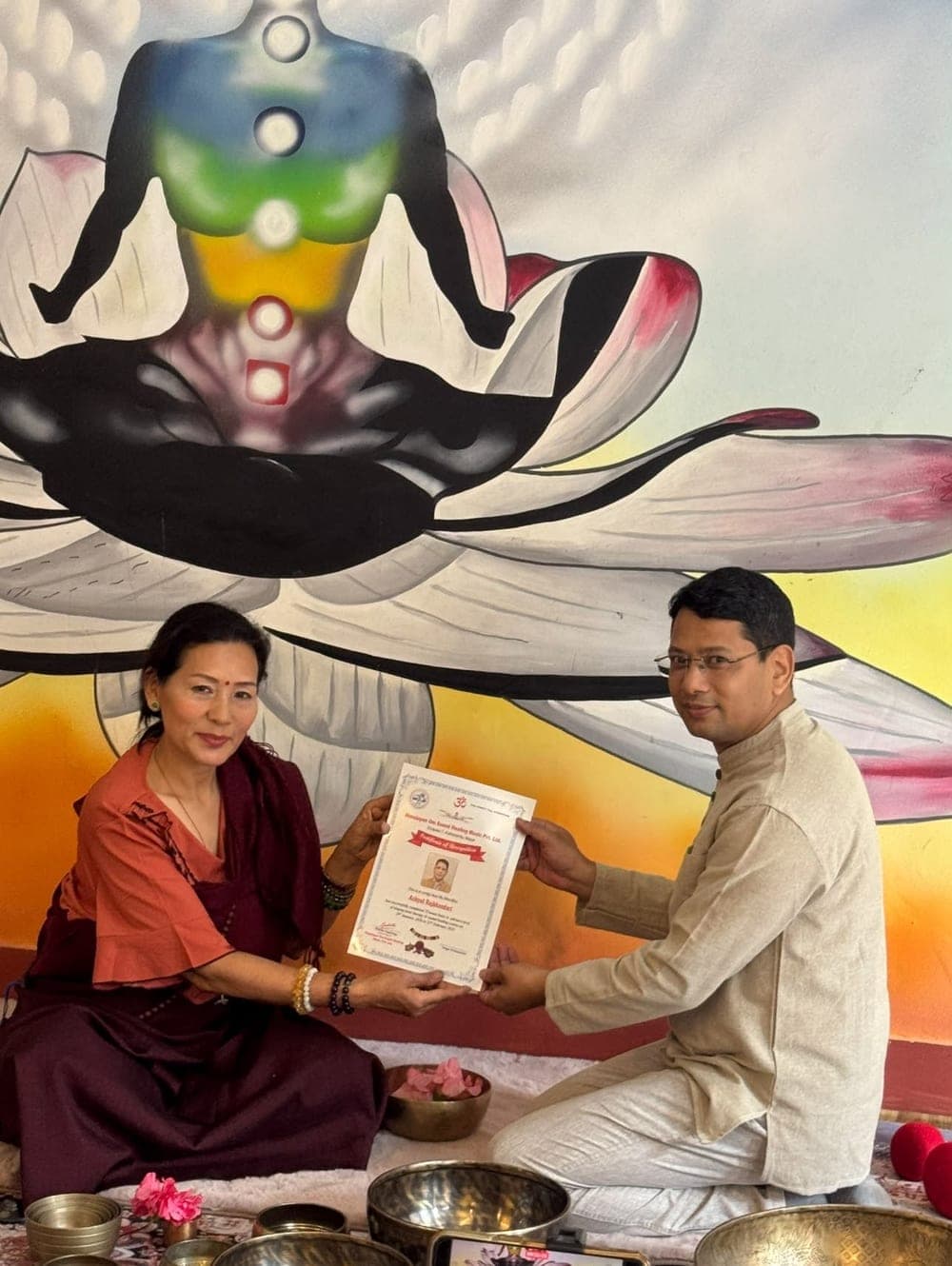 Sound healing certification awarded to Babita Gurung